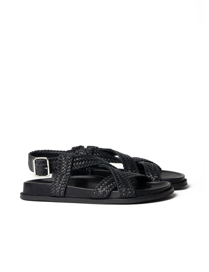La Tribe | Amara Braided Sandal - Black