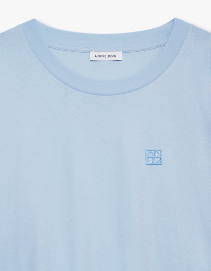 Anine Bing | Johnny Cropped Tee Framed Monogram - Pale Blue