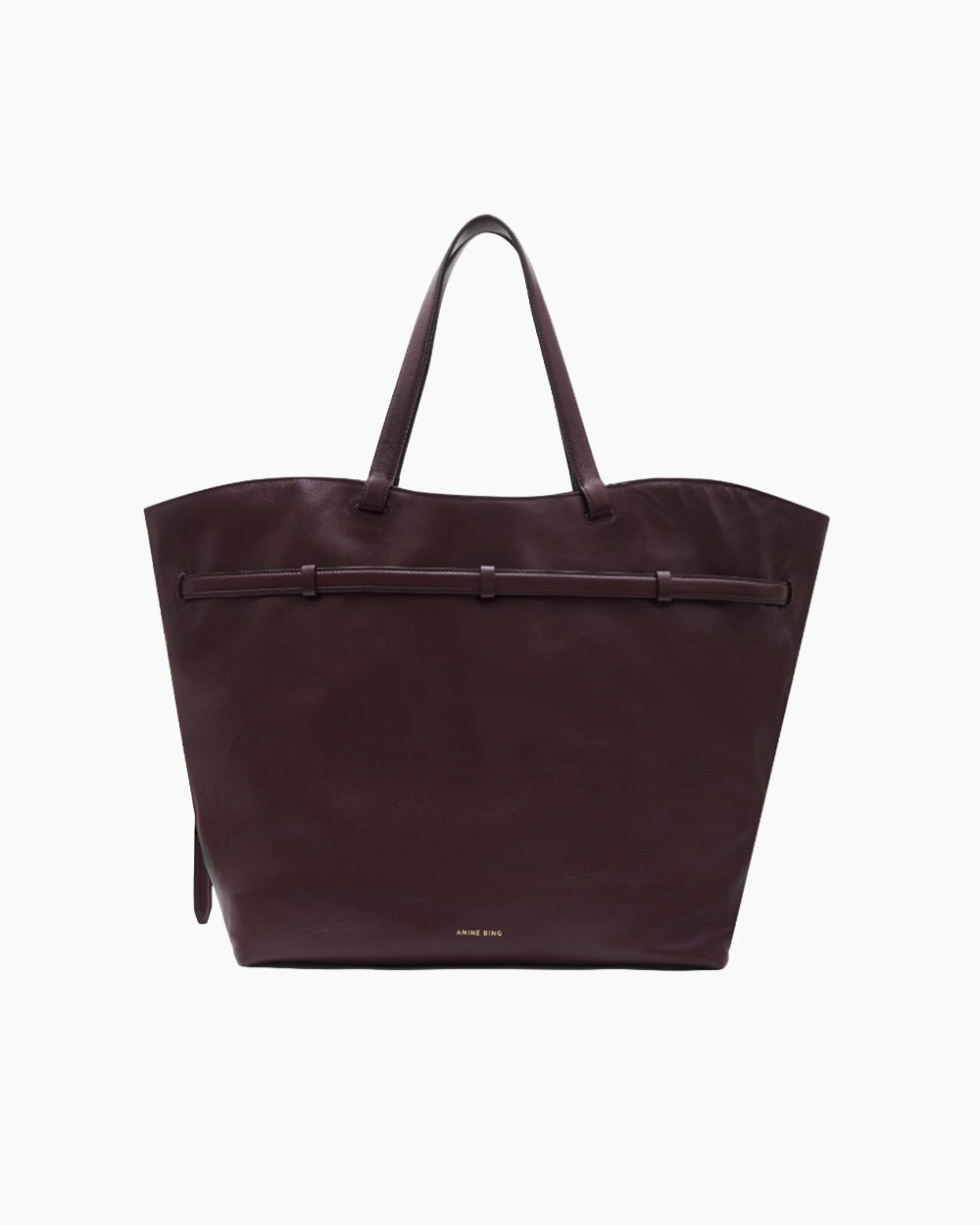 Anine Bing | Elly Tote Small Grained Leather - Fig