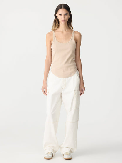 Bassike | Slim Scoop Rib Tank - Dune