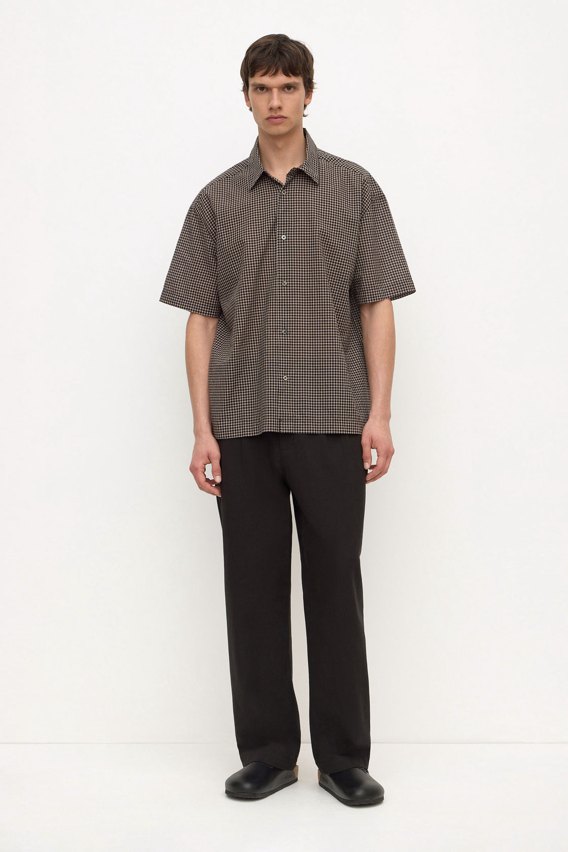 Assembly Label | Alta Check Short Sleeve Shirt - Brown / Black