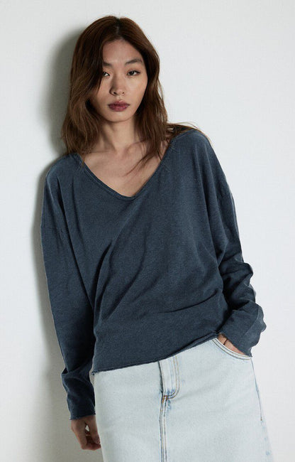 American Vintage | Sonoma Long Sleeve T.Shirt - Vintage Navy Blue