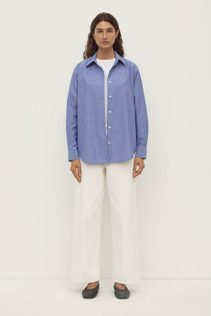 Assembly Label | Anais Stripe Long Sleeve Shirt - Blue/White