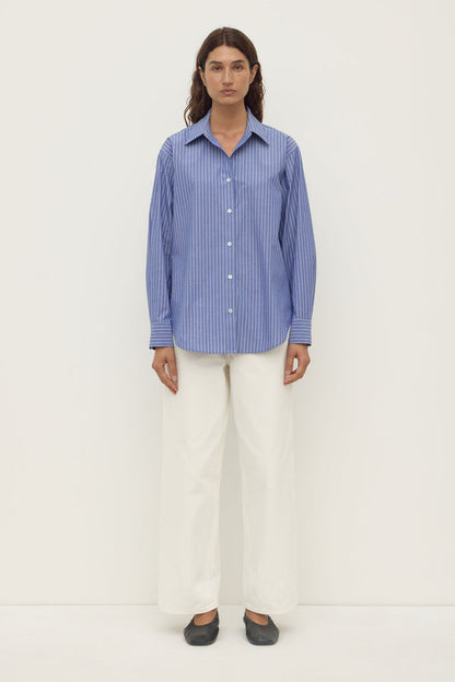 Assembly Label | Anais Stripe Long Sleeve Shirt - Blue/White
