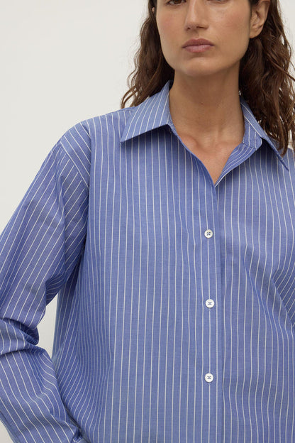 Assembly Label | Anais Stripe Long Sleeve Shirt - Blue/White