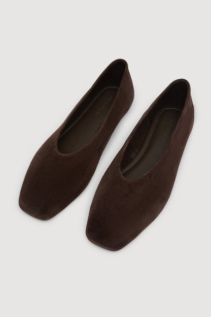 Assembly Label | Andrea Suede Ballet Flat - Ganache