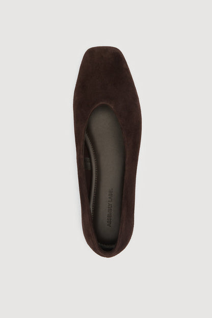 Assembly Label | Andrea Suede Ballet Flat - Ganache