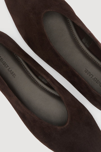 Assembly Label | Andrea Suede Ballet Flat - Ganache