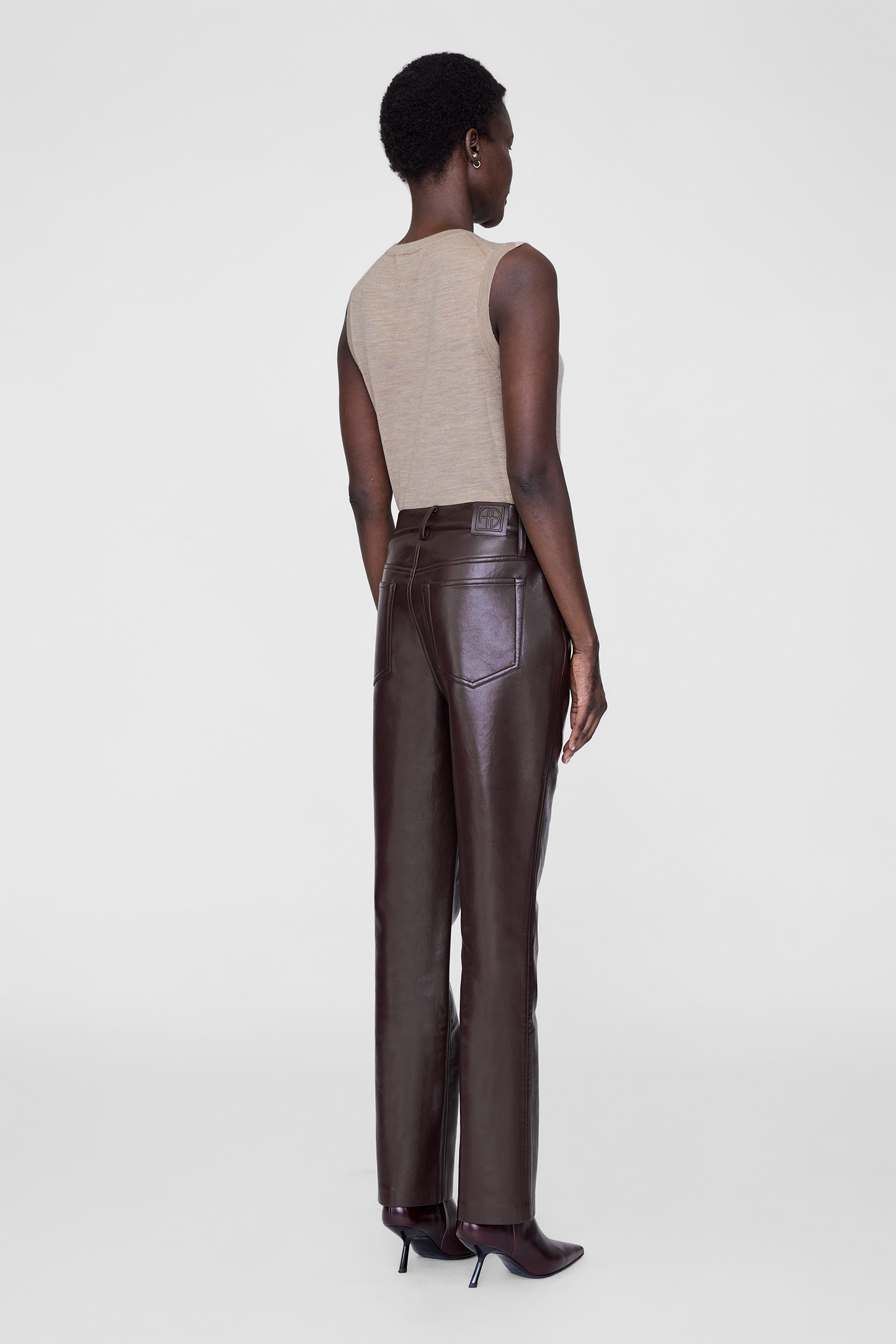 Anine Bing | Moni Crop Tank - Stone Melange