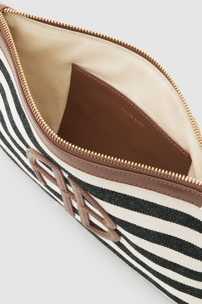 Anine Bing | Lili Pouch - Black & Natural Stripe