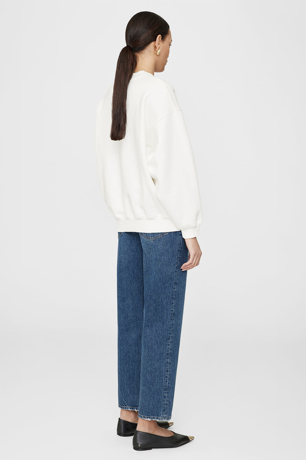 Anine Bing | Jaci Sweatshirt Monogram - Ivory