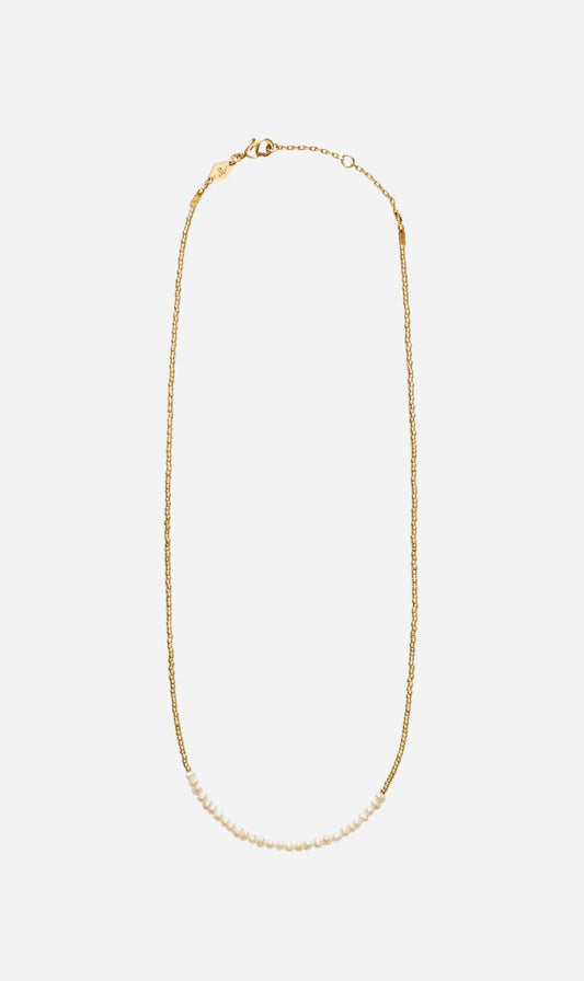 Anni Lu | Slim Pearly Necklace - Gold