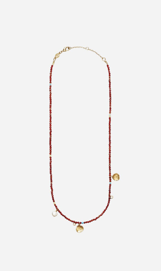 Anni Lu | Maroon Harmony Necklace - Gold