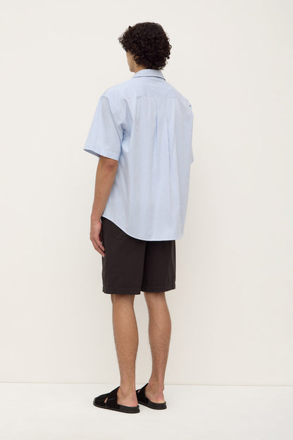 Assembly Label | Aron Poplin Stripe Short Sleeve Shirt - Blue / White