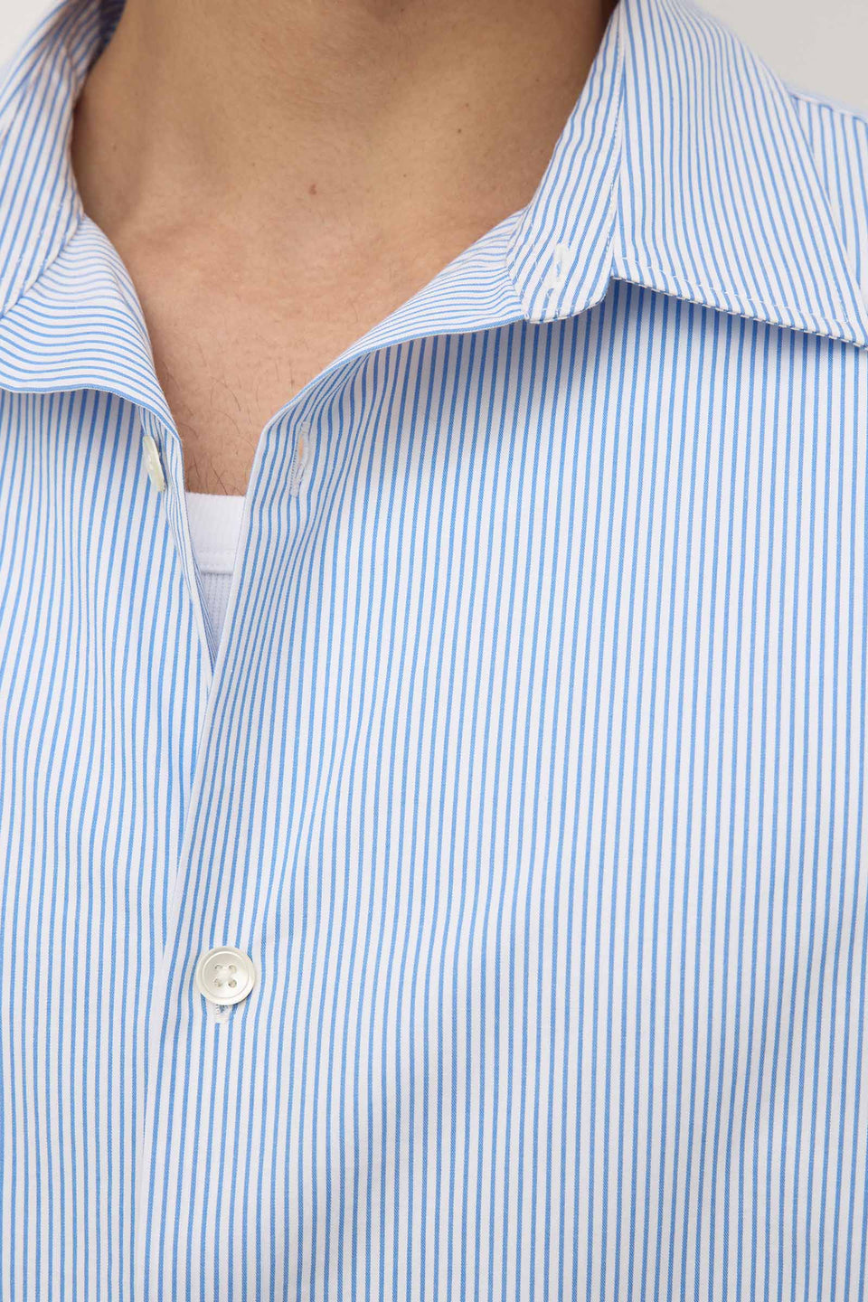 Assembly Label | Aron Poplin Stripe Short Sleeve Shirt - Blue / White