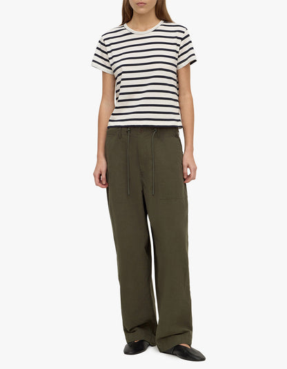 Assembly Label | Mollie Stripe Short Sleeve Tee - Navy Cream Stripe