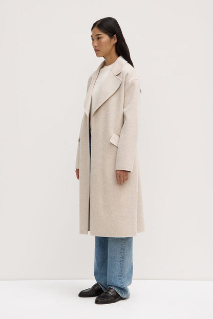 Assembly Label | Sadie Single Breasted Wool Coat - Oat Marle