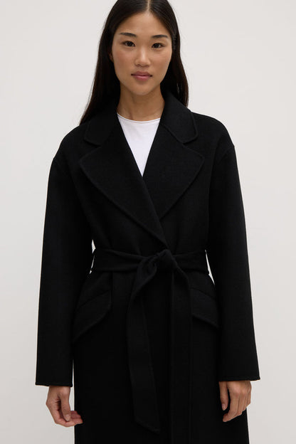 Assembly Label | Sadie Single Breasted Wool Coat - Black