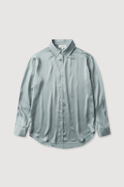 Assembly Label | Pippa Silk Long Sleeve Shirt - Cloud