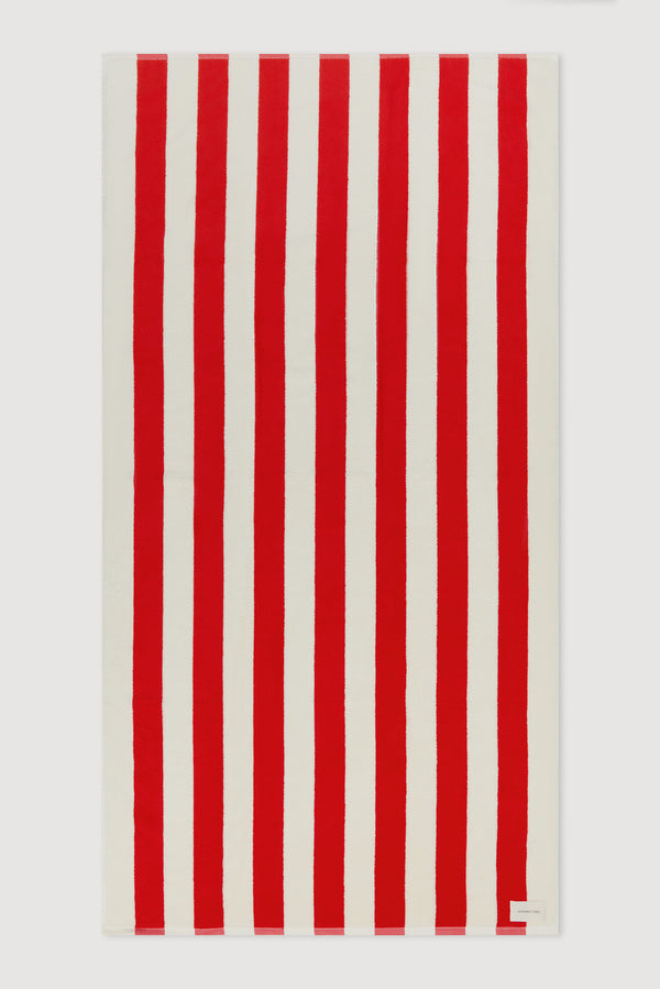 Assembly Label | Signature Stripe Beach Towel - Chilli/Cream