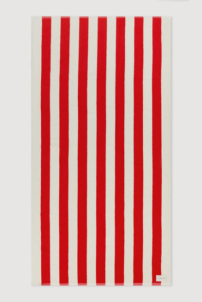 Assembly Label | Signature Stripe Beach Towel - Chilli/Cream
