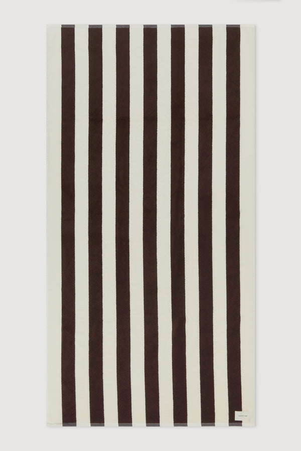 Assembly Label | Signature Stripe Beach Towel - Ganache/Cream