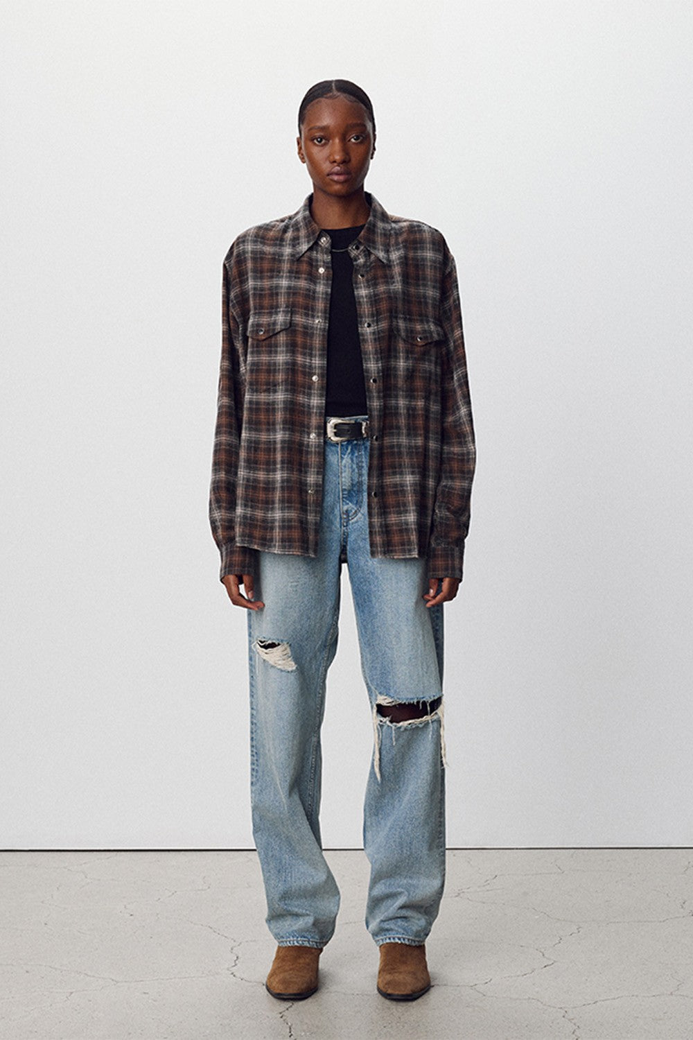 Tonywack | Straight Leg Distressed Denim Jeans - Washed Light Blue