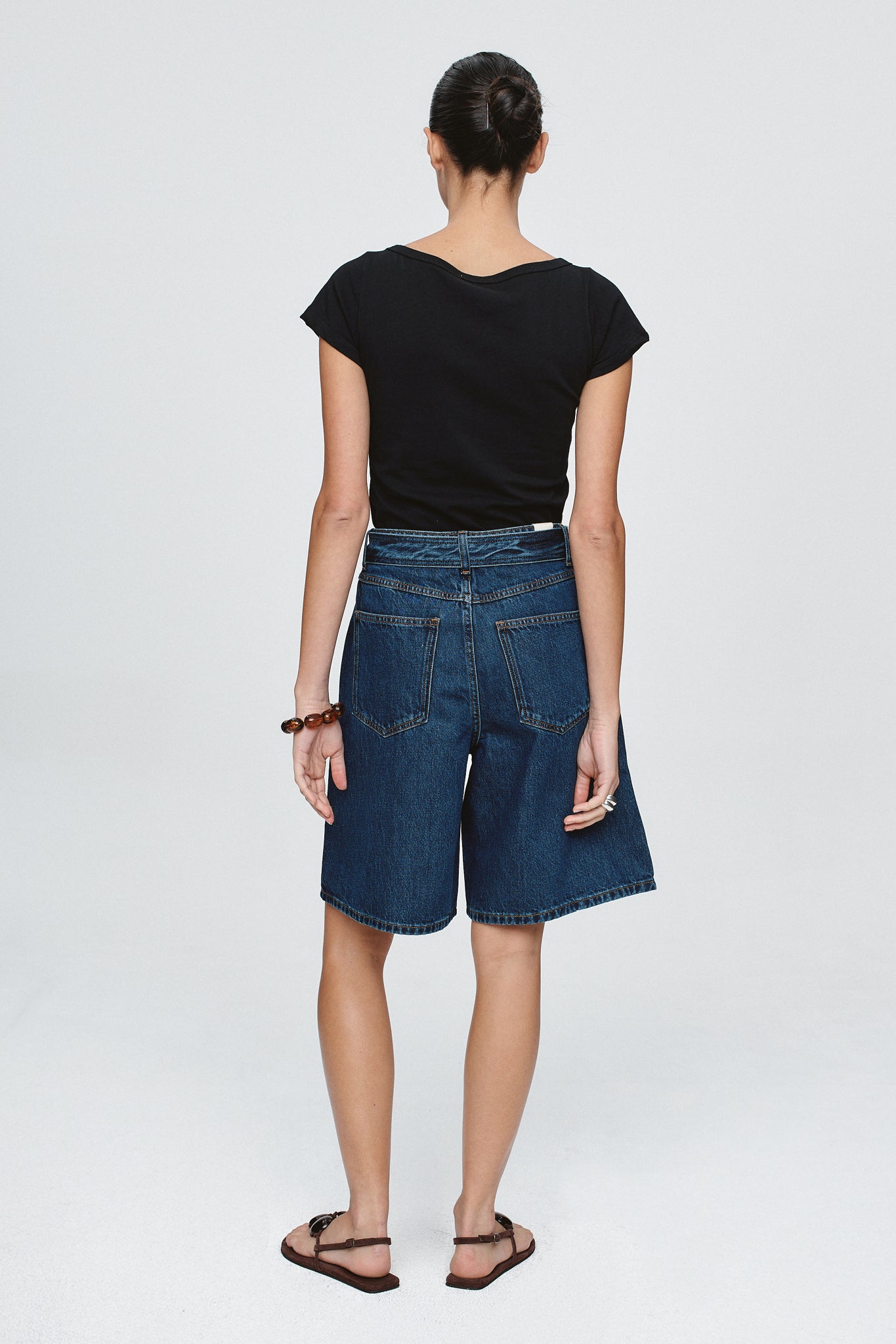 Marle | Belted Jean Short - Classic Blue
