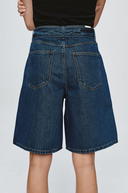 Marle | Belted Jean Short - Classic Blue