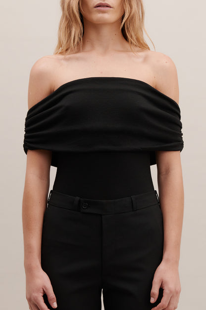 Rebe | Off-The-Shoulder Bodysuit - Black