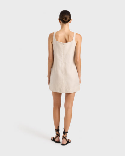 Bondi Born | Delphi A-Line Mini Dress - Sand