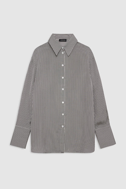 Anine Bing | Bridget Shirt - White & Black Mini Stripe