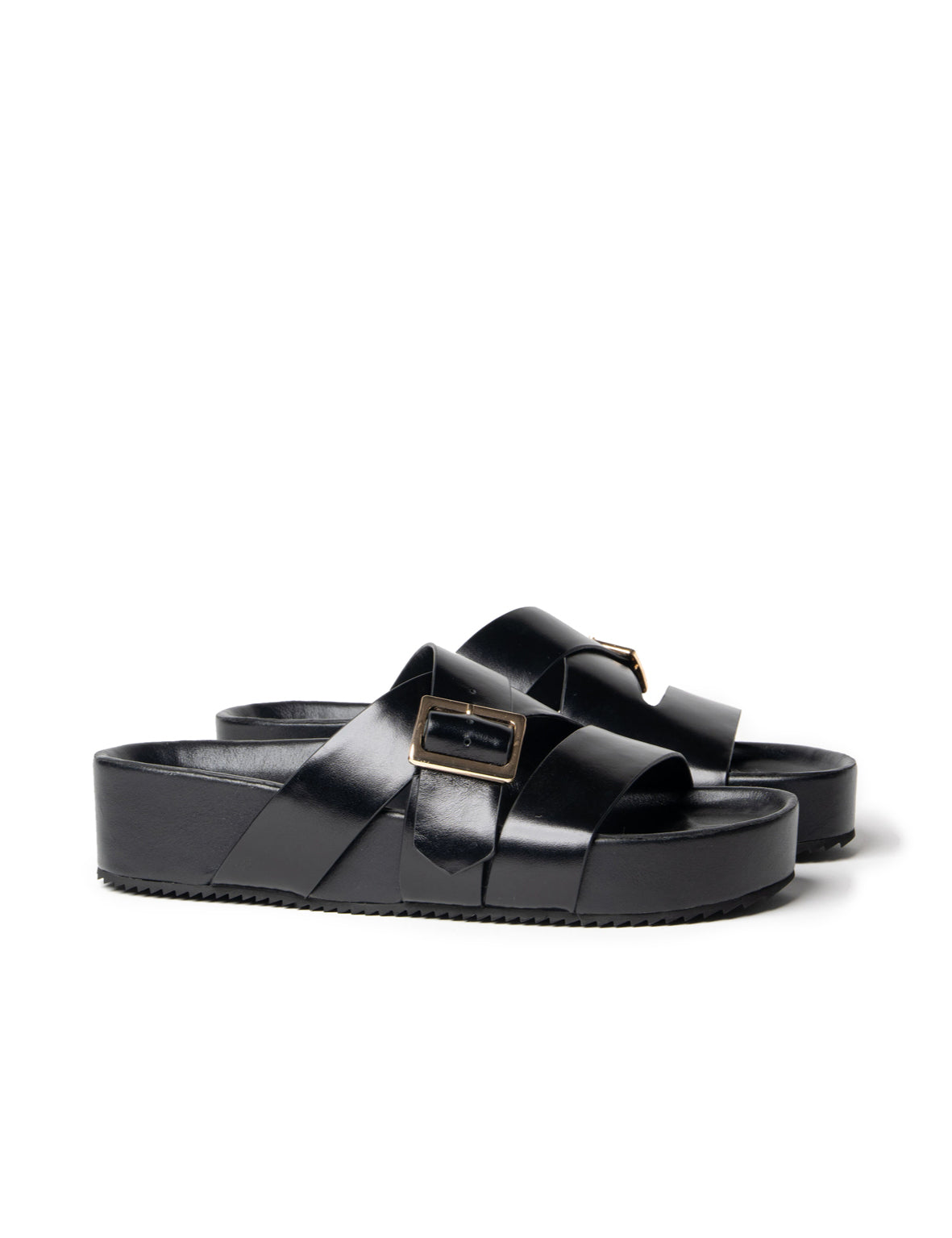 La Tribe | Buckle Strap Platform - Black