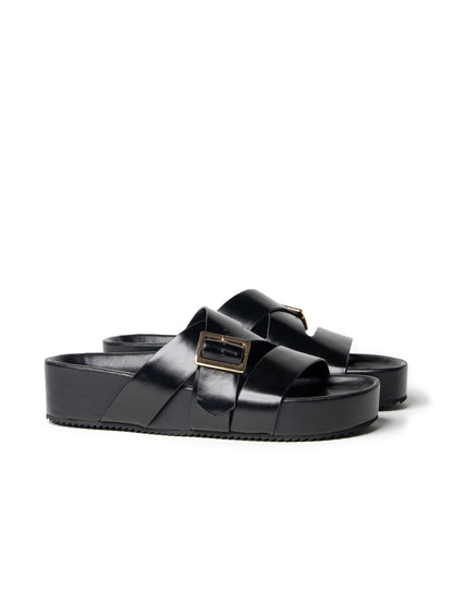 La Tribe | Buckle Strap Platform - Black