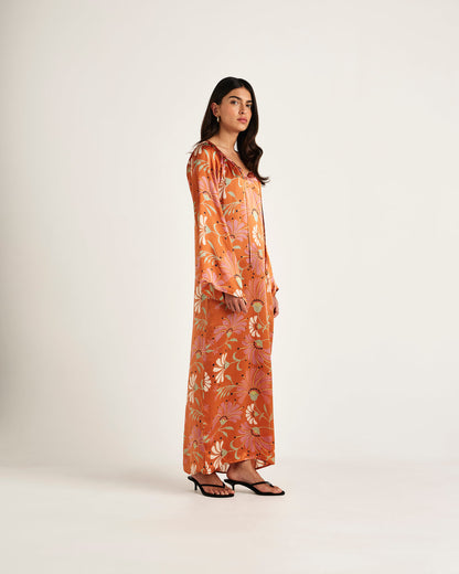 Chameli | Bari Long Sleeve Maxi Dress - Amber Floral