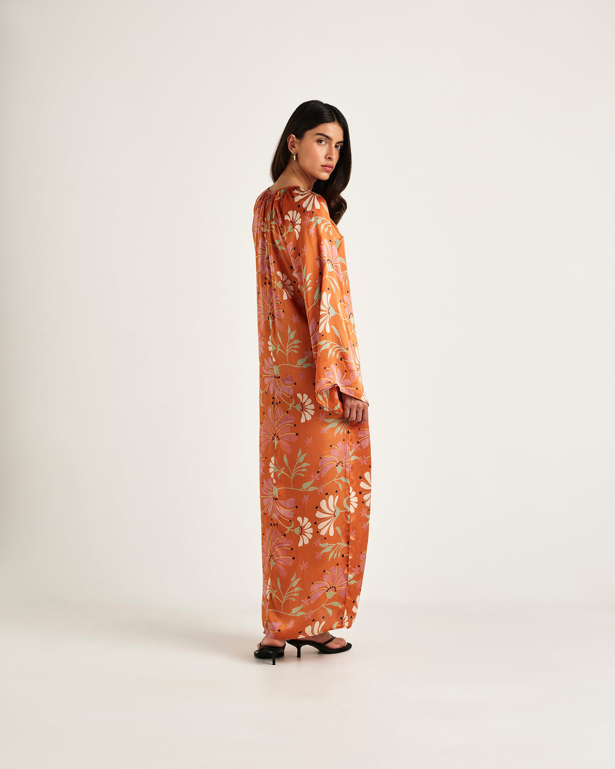 Chameli | Bari Long Sleeve Maxi Dress - Amber Floral