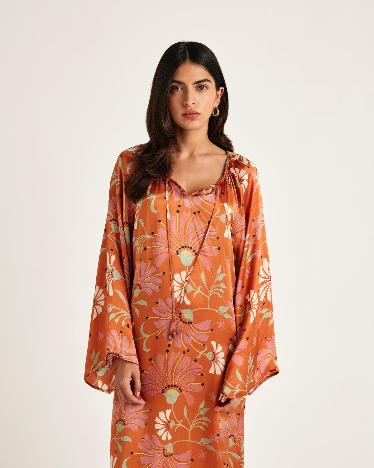 Chameli | Bari Long Sleeve Maxi Dress - Amber Floral