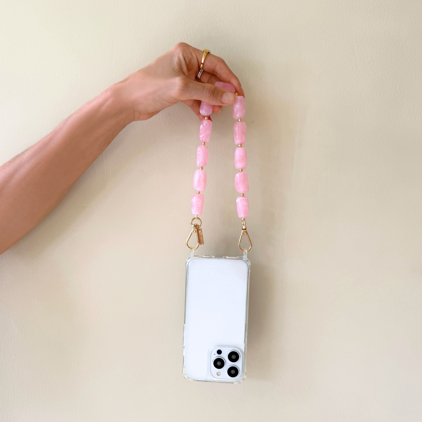 Louve | Abbey Beads Wristlet - Blush Pink