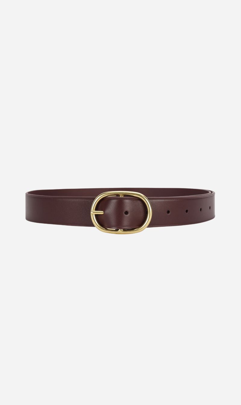 Deadly Ponies | Wide Epona Belt - Dark Cherry / Brass