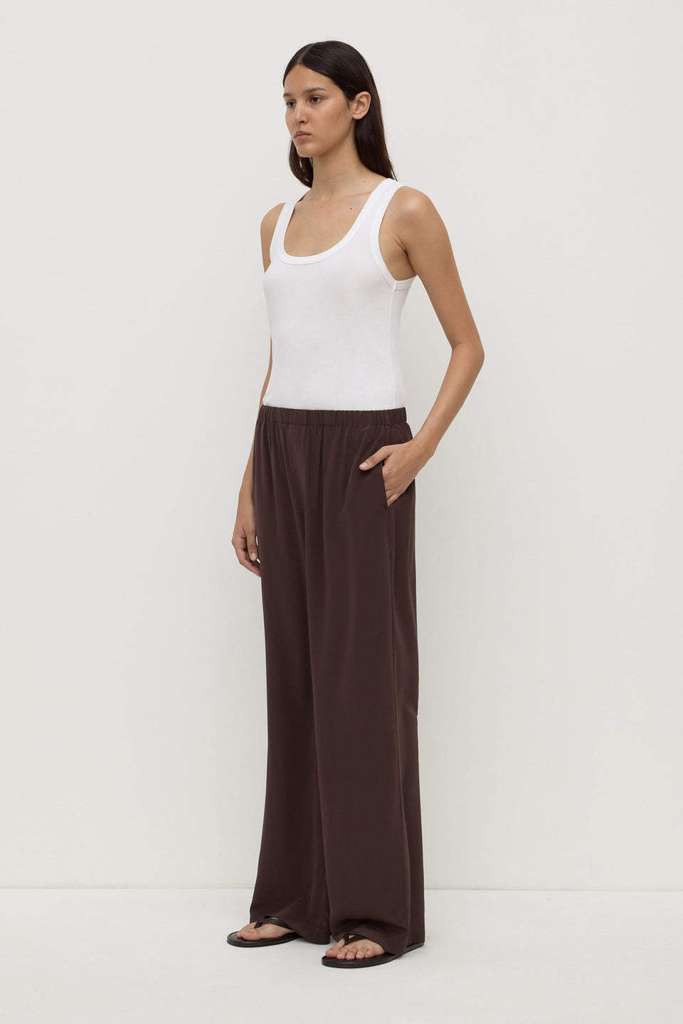 Assembly Label | Betty Silk Pant - Ganache