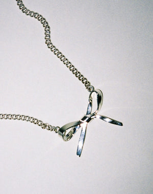 Meadowlark | Bow Necklace Large 45cm - Sterling Silver