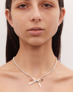 Meadowlark | Bow Necklace Large 45cm - Sterling Silver