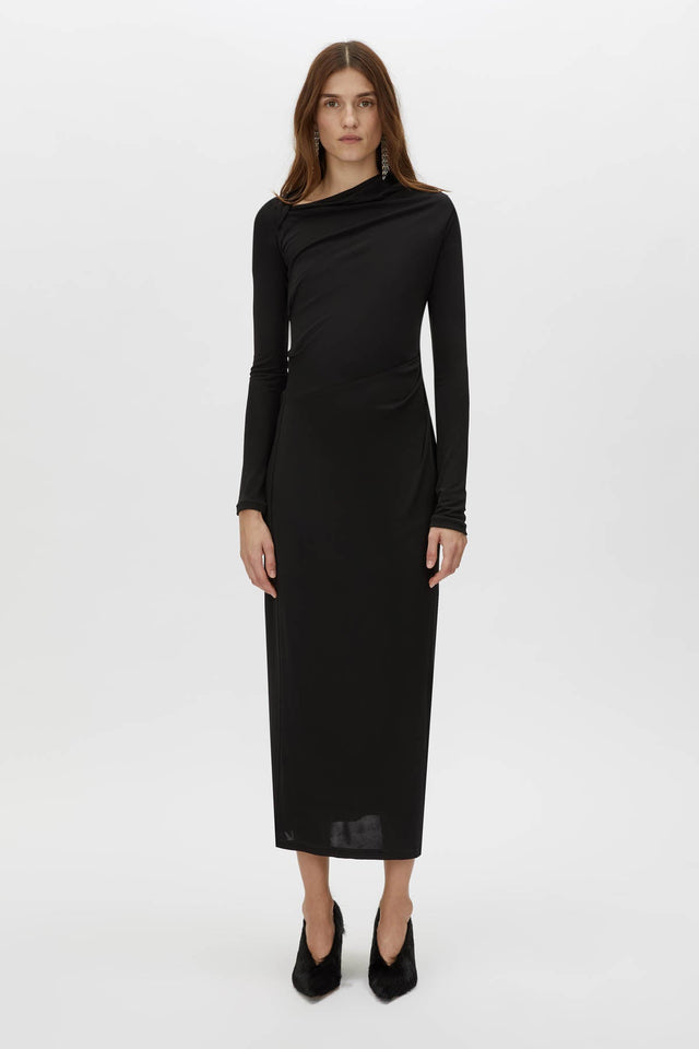 camilla and marc long sleeve dress Orsa Jersey Midi Dress in Navy Blue