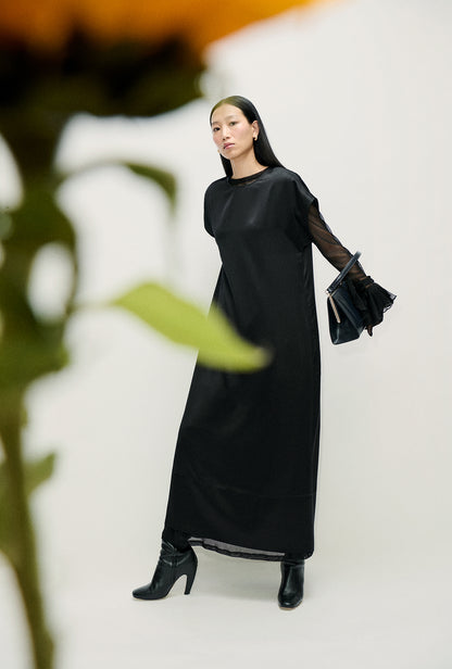 Silk Laundry | Column Dress - Black