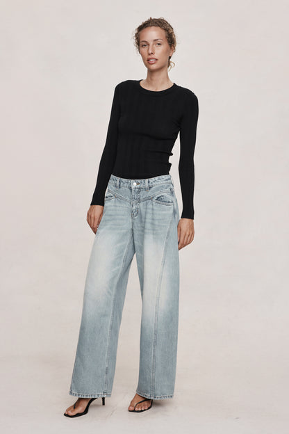 Marle | Cross Stitch Jean - Faded Blue