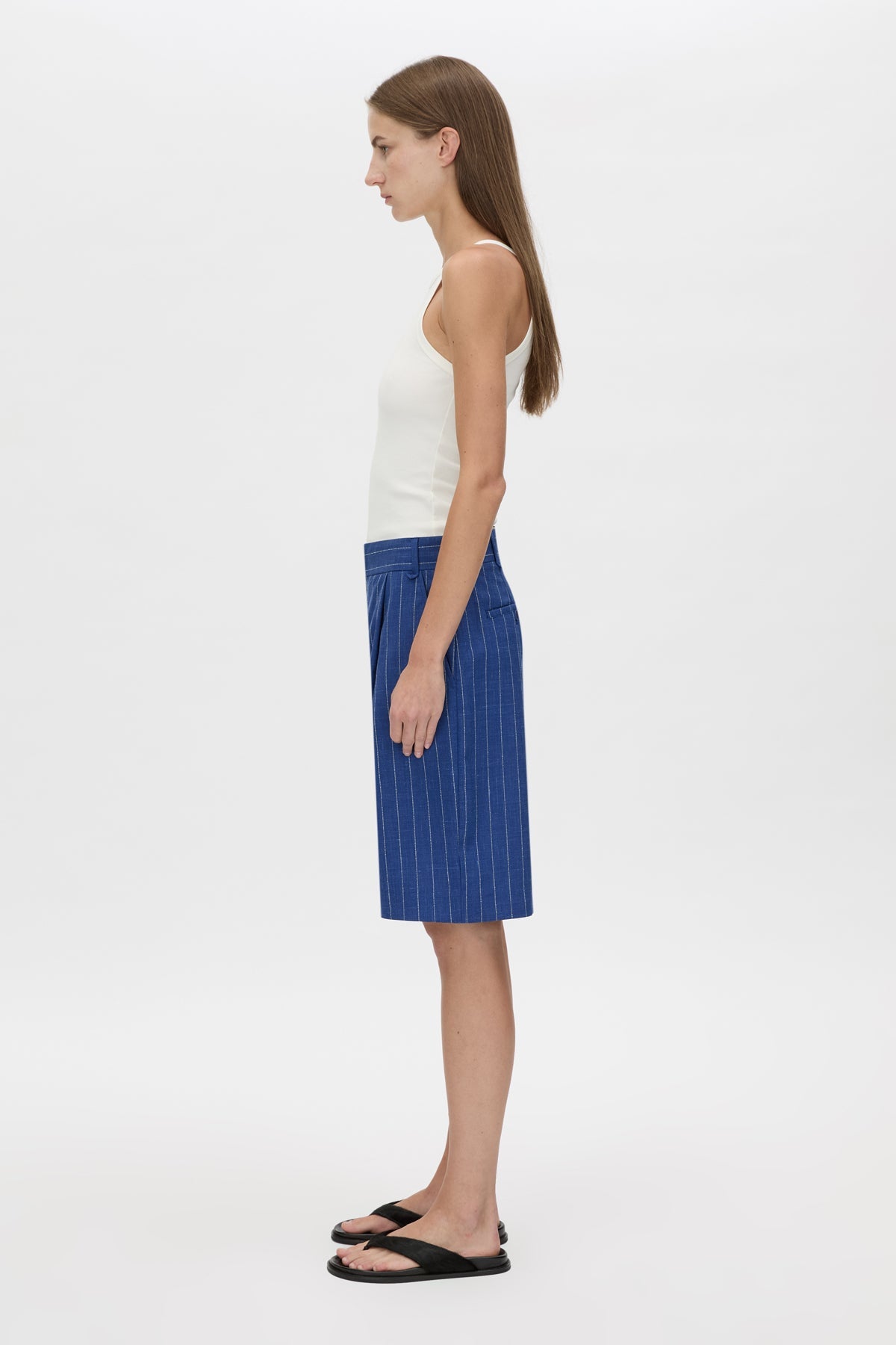 Camilla and Marc | Alberto Short - Blue White Stripe