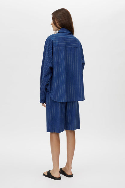Camilla and Marc | Alberto Shirt - Blue White Stripe