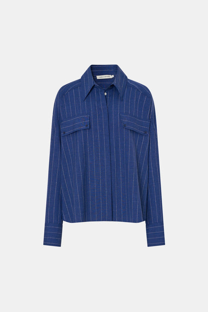 Camilla and Marc | Alberto Shirt - Blue White Stripe