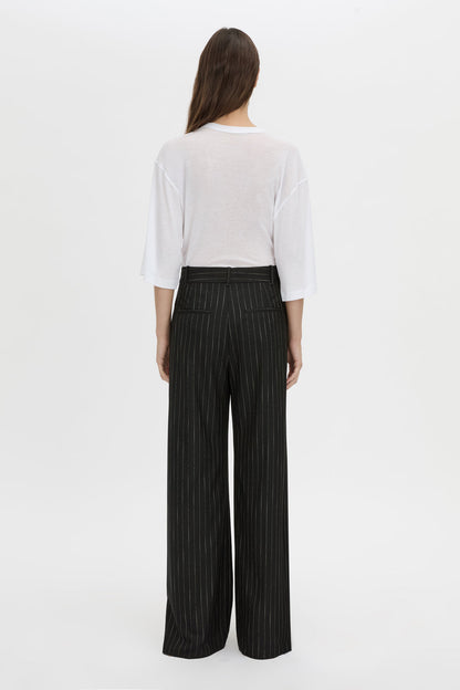 Camilla & Marc | Alvar Wide Leg Pant - Black / White Stripe