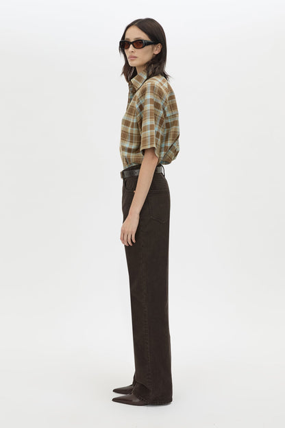 Camilla & Marc | Arian Short Sleeve Check Shirt - Chocolate Check